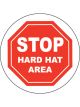Brady Floor Sign Stop Hard Hat Area 440mm Dia Vinyl White/Red