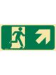 Brady Exit Sign Running Man Arrow Top Right H180mmxW450mm Luminous
