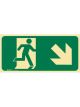 Brady Exit Sign Running Man Arrow Bottom Right Luminous Self Adhesive Vinyl