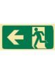 Brady Exit Sign Running Man Arrow Left H180mmxW450mm Luminous Self Adhesive