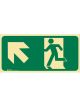 Brady Exit Sign Running Man Arrow Top Left H180mmxW450mm Luminous