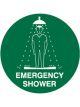 Brady Floor Sign Emergency Shower 440mm Dia Self Adhesive Vinyl