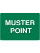 Brady Emergency Information Sign Muster Point H450mmxW600mm White/Green