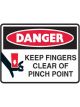 Brady Small Stick On Labels Danger Keep Fingers Clear Of P