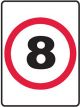 Brady Speed Limit Sign - 8, H600mm x W450mm Class 1 Reflective Aluminium
