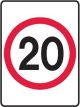 Brady Speed Limit Sign 20 H600mm x W450mm Class 1 Reflective Aluminium