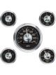 Stewart Warner Gauge Kit Black Speedo Water Temp Fuel Level Voltmeter O