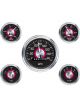 Stewart Warner Gauge Kit Black Speedo Water Temp Fuel Level Voltmeter O