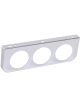 Stewart Warner Gauge Panel Steel Chrome 3-Hole 2-1/16