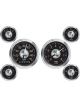 Stewart Warner Gauge Kit Black Speedo Tacho Water Temp Fuel Level Volt