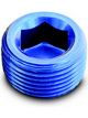 A-1 Products Fitting Plug 1/2 in NPT Allen Head Aluminum Blue Anodize