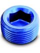 A-1 Products Fitting Plug 1 in NPT Allen Head Aluminum Blue Anodize