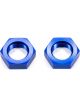 Aeroquip Bulkhead Fitting Nut - 6 AN - Aluminum - Blue Anodize - Pair