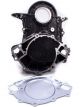 Ford Timing Cover 1 Piece Aluminum Black Powder Coat Big Block Ford