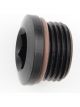 Fragola Fitting Plug 8 AN O-Ring Allen Head Aluminum Black Anodize