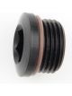 Fragola Fitting Plug 12 AN O-Ring Allen Head Aluminum Black Anodize
