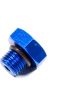 Fragola Fitting Plug 3 AN Male O-Ring Hex Head Aluminum Blue Anodize