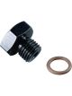 Fragola Fitting Plug 3/8-24 in Hex Head Aluminum Black Anodize