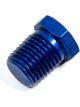 Fragola Fitting Plug 1/4 in NPT Hex Head Aluminum Blue Anodize