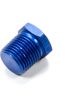 Fragola Fitting Plug 1/2 in NPT Hex Head Aluminum Blue Anodize