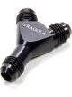 Fragola Fitting Y Block 6 AN Male Aluminum Black Anodize