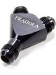 Fragola Fitting Y Block 8 AN Male Aluminum Black Anodize