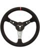 Longacre Steering Wheel 15 in Diameter 3-Spoke 2-1/2 in Dish Black S