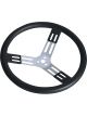 Longacre Steering Wheel 15 in Diameter 3 Spoke 2-3/4 in Dish Black R