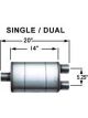 Magnaflow Perf Exhaust Muffler XL 3 Chamber 3 in Center Inlet Dual 2-1/