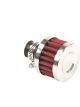 Mr Gasket Breather Clamp-On Round 3/8 in OD Tubes Reusable Steel Chrome