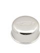Mr Gasket Breather Push-In Round 3/4 in Hole Mr. Gasket Logo Steel Chrome