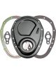 Trans-Dapt Timing Cover 2 Piece Gaskets Included Steel Black Powder Coat