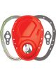 Trans-Dapt Timing Cover 2 Piece Gaskets Included Steel Orange Powder Coat