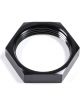 Triple X Race Components Bulkhead Fitting Nut 20 AN Aluminum Blac