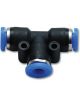 Vibrant Performance Fitting Adapter Tee 1/4 in Female Pushlock x 1/4 in …