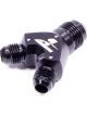 Aeromotive Fitting Y Block 8 AN Male Inlet Dual 6 AN Male Outlets Alumi