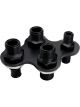 Billet Specialties A/C & Heat Bulkhead Push On 4-Port Black