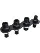 Billet Specialties A/C & Heat Bulkhead Inli ne Push On 4-Port Black