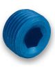 Earls Fitting Plug 3/8 in NPT Allen Head Aluminum Blue Anodize Pair