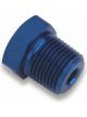 Earls Fitting Plug 1/4 in NPT Hex Head Aluminum Blue Anodize