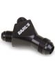 Earls Fitting Y Block 8 AN Male Inlet Dual 8 AN Male Outlets Alum