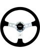 Grant Steering Wheel Fibertech 14 in Diameter 3-Spoke Black Leather Grip