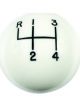 Hurst Shifter Knob Classic 3/8-24 in Thread Composite White 4 Speed U
