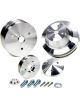 March Performance Pulley Kit 3 Groove V-Belt Aluminum Clear Powder Coat