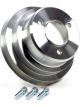 March Performance Crankshaft Pulley Serpentine 6 Rib Aluminum Clear Powd
