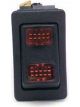 Painless Wiring Rocker Switch On / Off / On 12V Red Lighted Plastic Bla