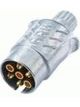 ARK 5 Pin Large Round Metal Trailer Plug In Blister Pack