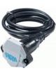 ARK 7 Pin Trailer Socket Small Round Plastic Silver Lid & 2M Cable