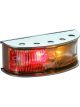 Hella LED Side Marker Red/Amber 12/24V 0.5M Lead Polished Housing