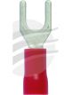 Jaylec Pck 10 Spade Terminal 4mm Insul Pvc Copper Sleeve Red